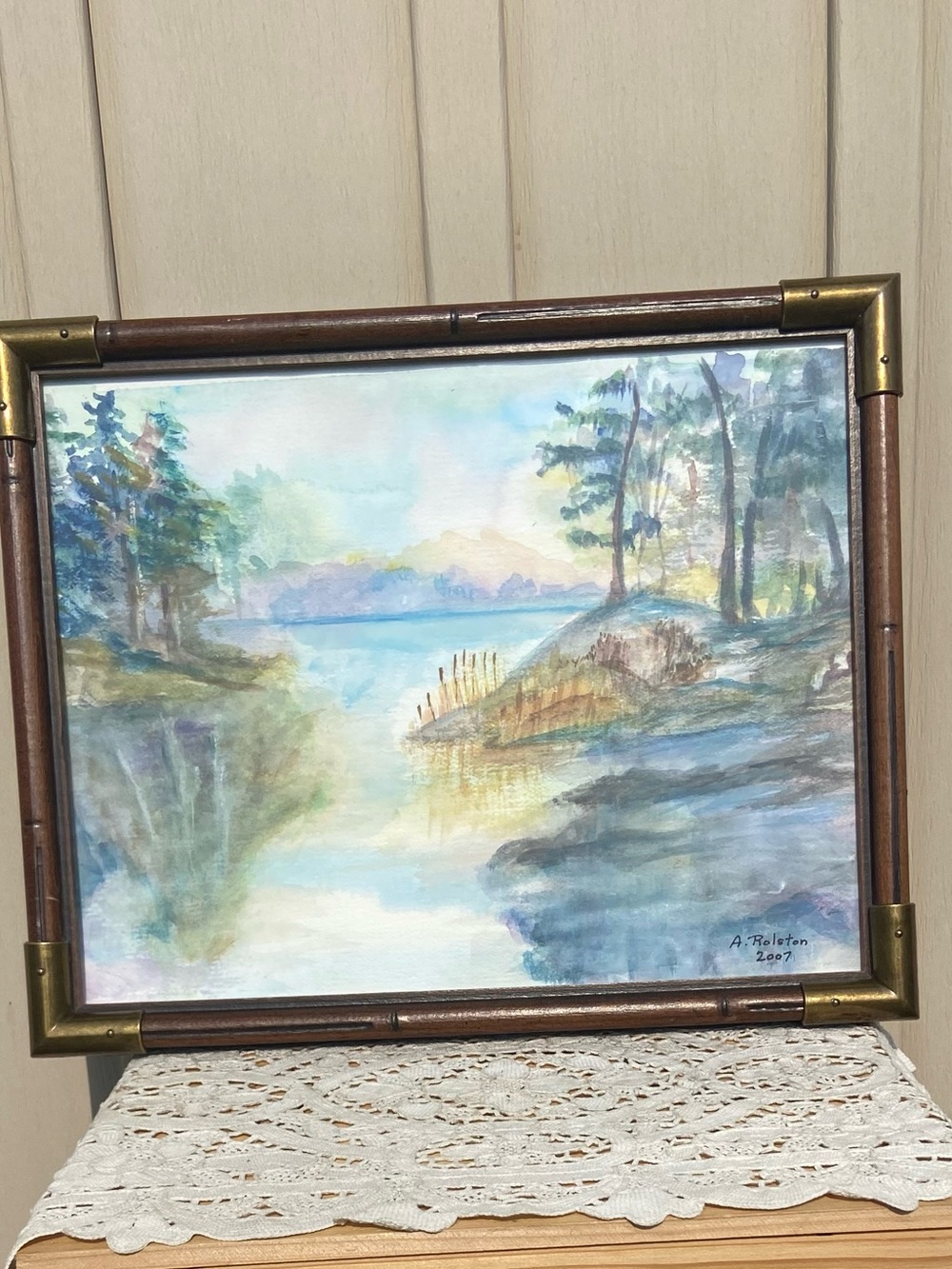 Signed Original Water Colour Painting behind Glass in an AWESOME Frame